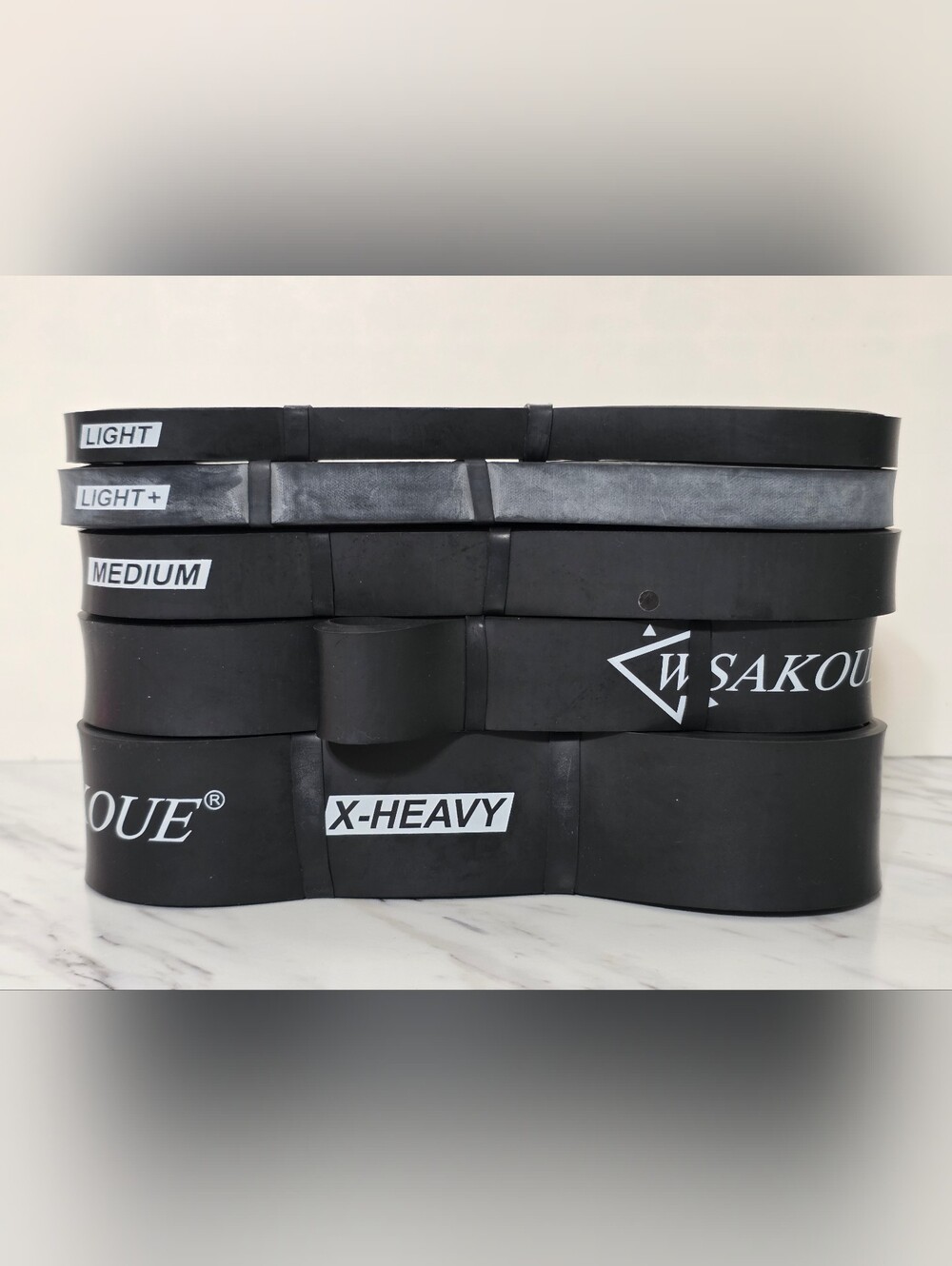 Black Resistance Exercise Bands - Set of Varying Strengths